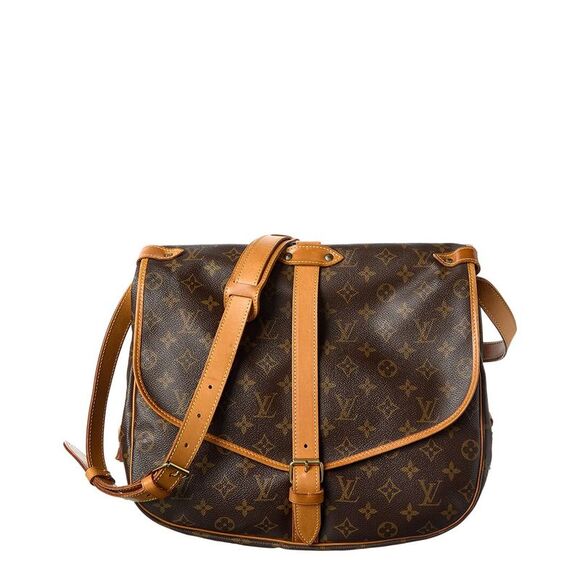 Louis Vuitton Monogram Canvas Saumur (Authentic Pre-Loved) Brown